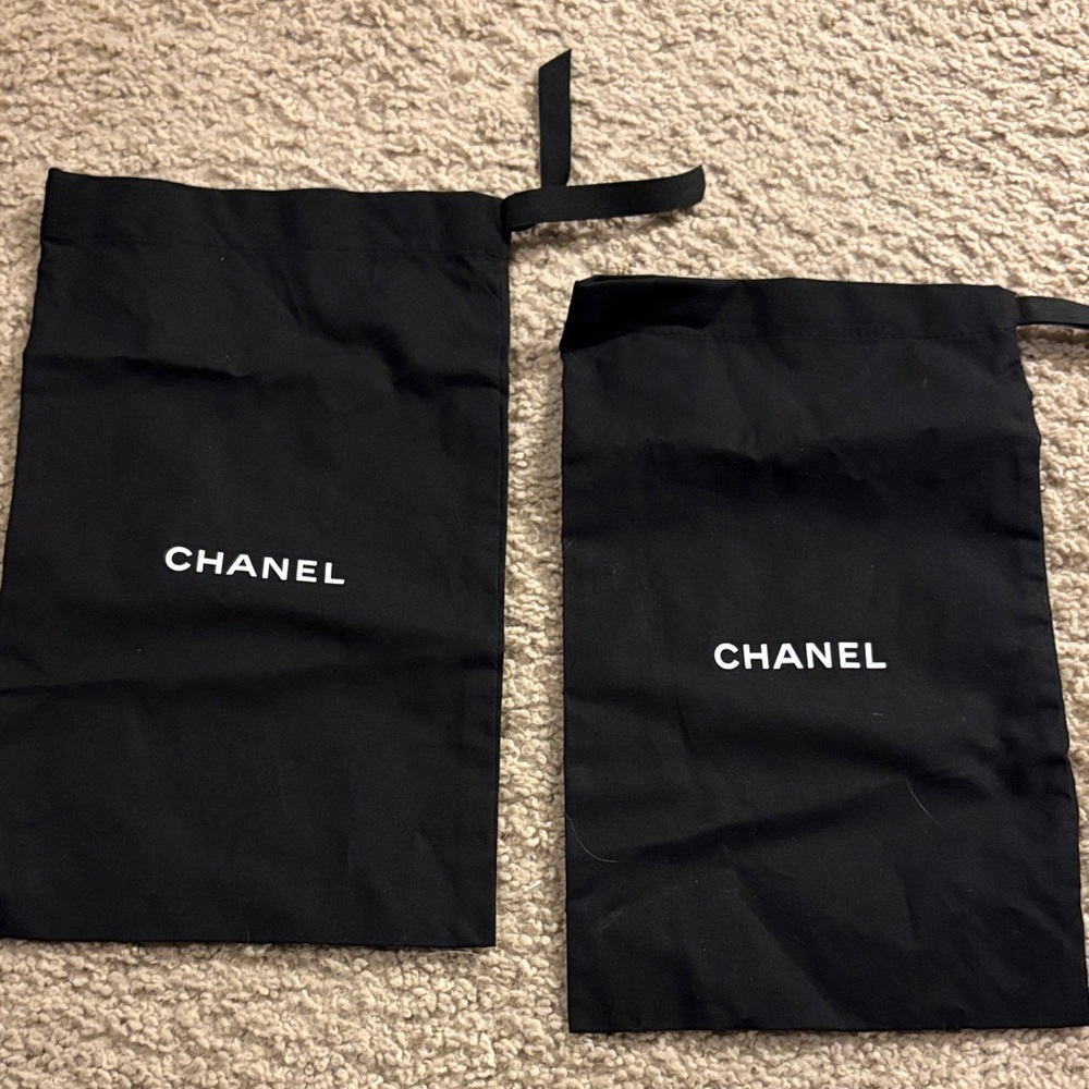 CHANEL Black Dust Bag Duo
